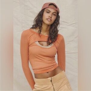 Free People Movement Second Wind Top Orange size L